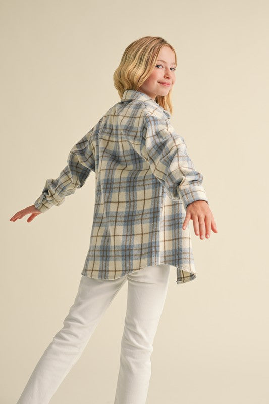 TWEEN PLAID SHACKET