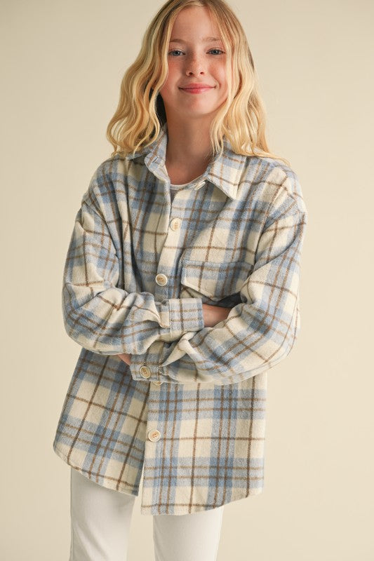 TWEEN PLAID SHACKET