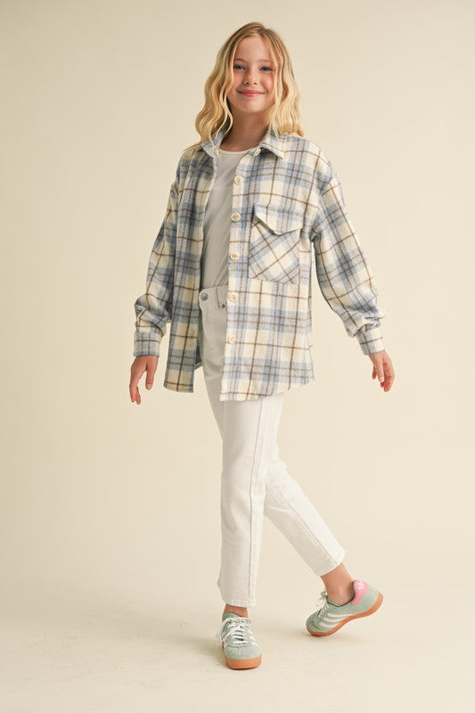 TWEEN PLAID SHACKET