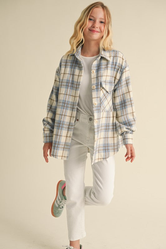 TWEEN PLAID SHACKET