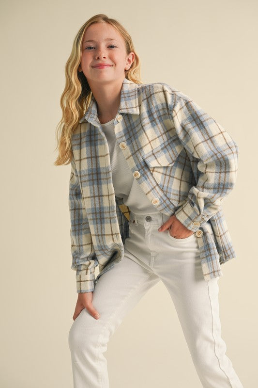 TWEEN PLAID SHACKET