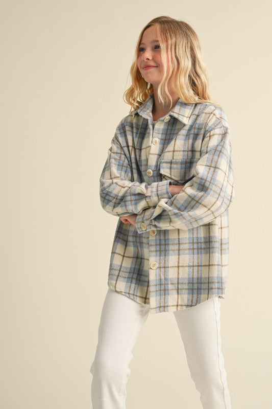 TWEEN PLAID SHACKET