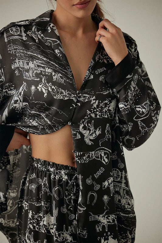 WESTERN PRINT PJ SET