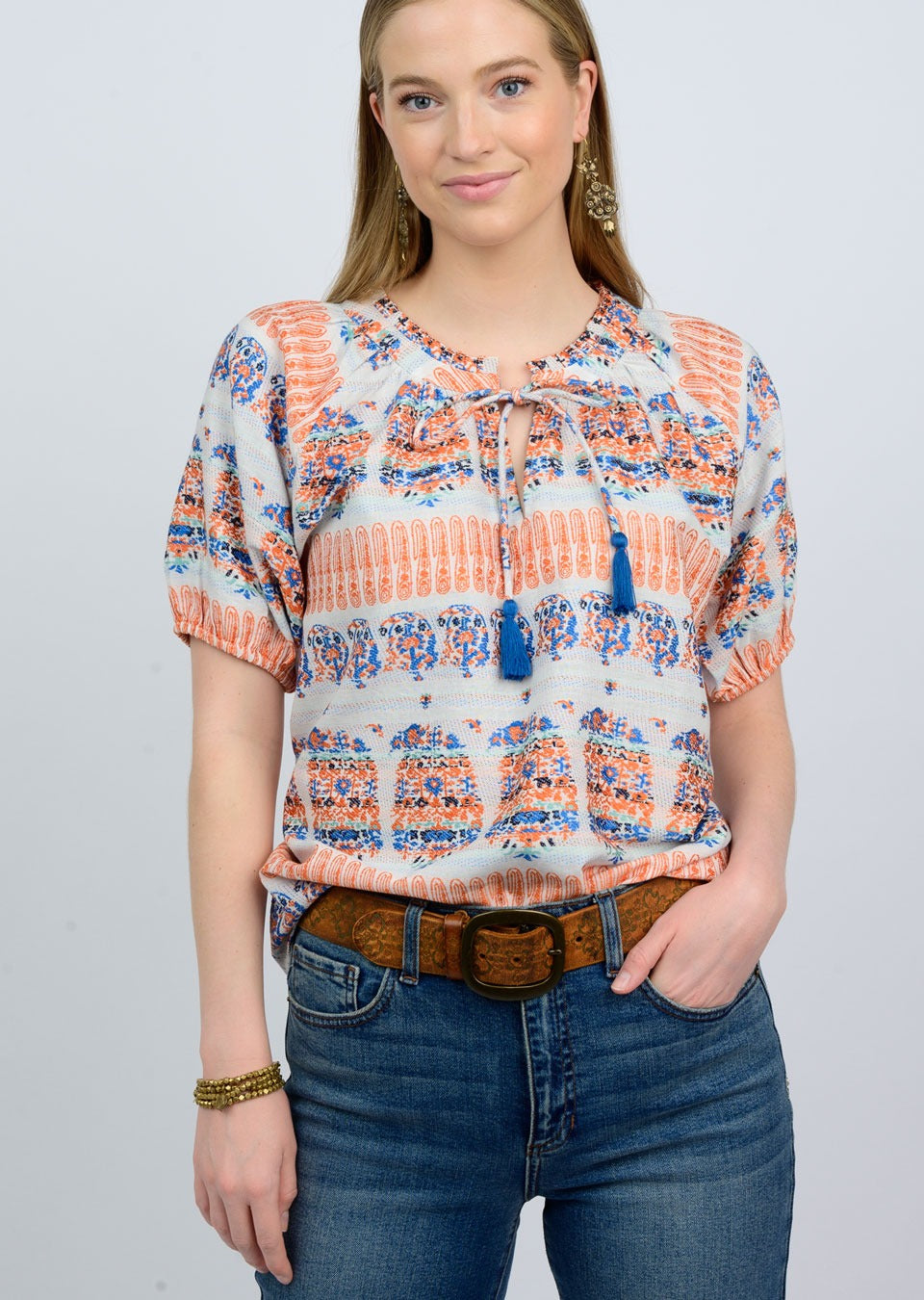 Print Peasant top