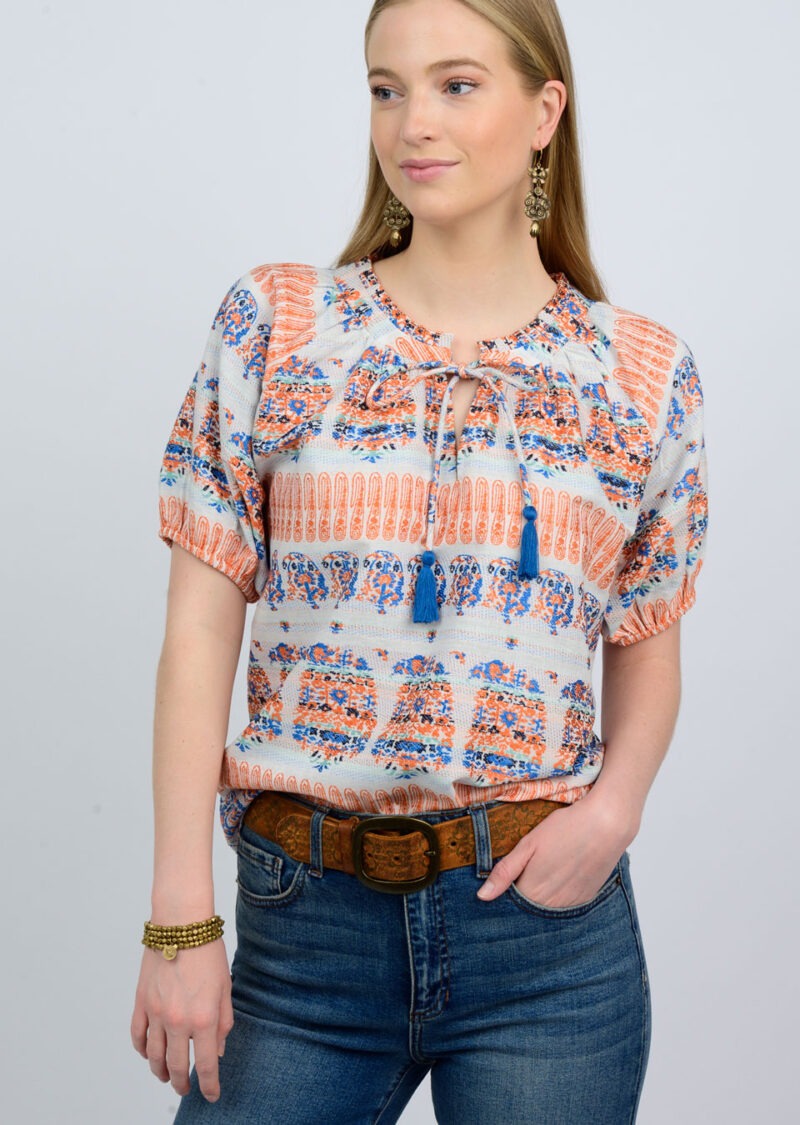 Print Peasant top