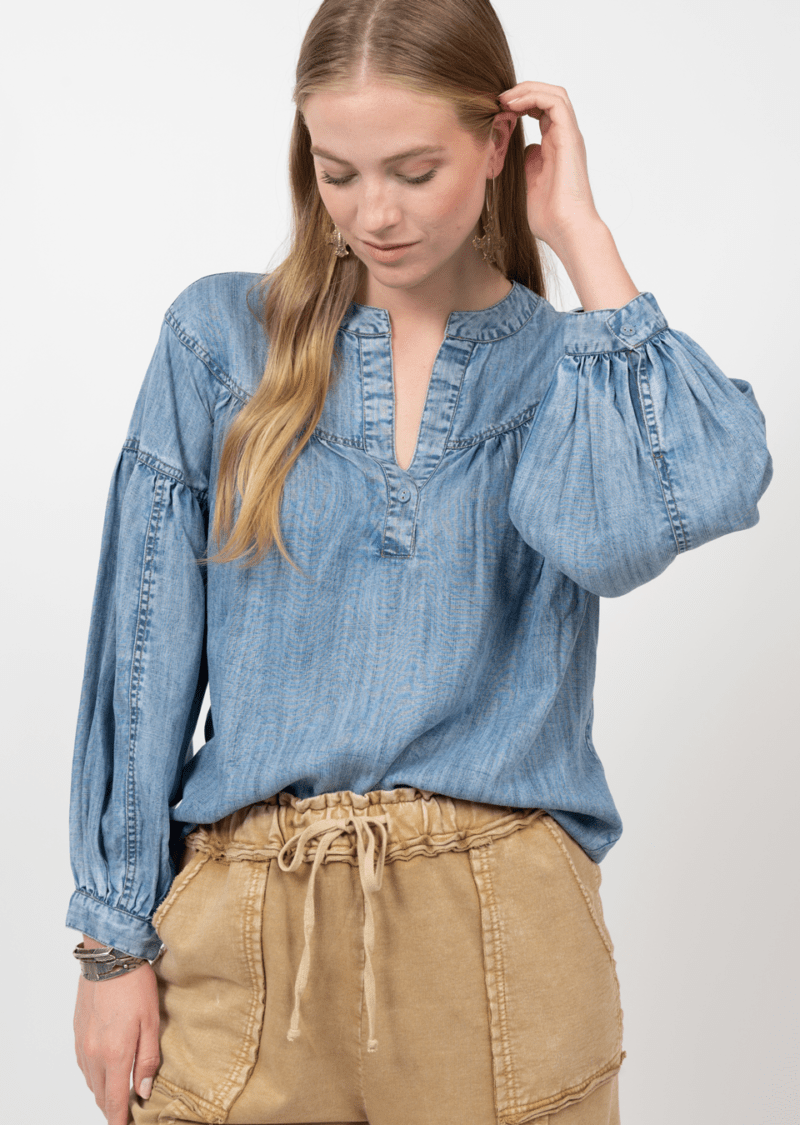 DENIM POP OVER TOP