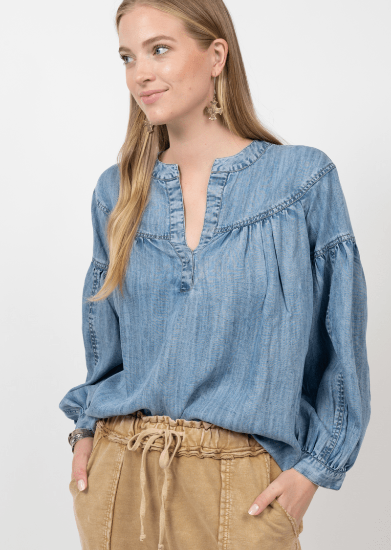 DENIM POP OVER TOP