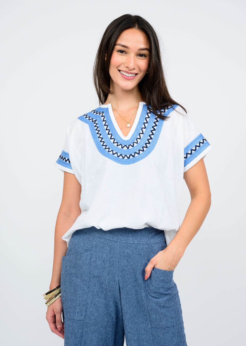 Border Print Top