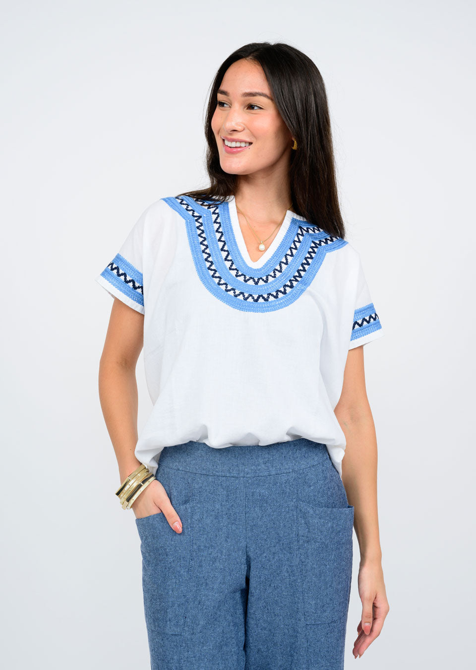 Border Print Top