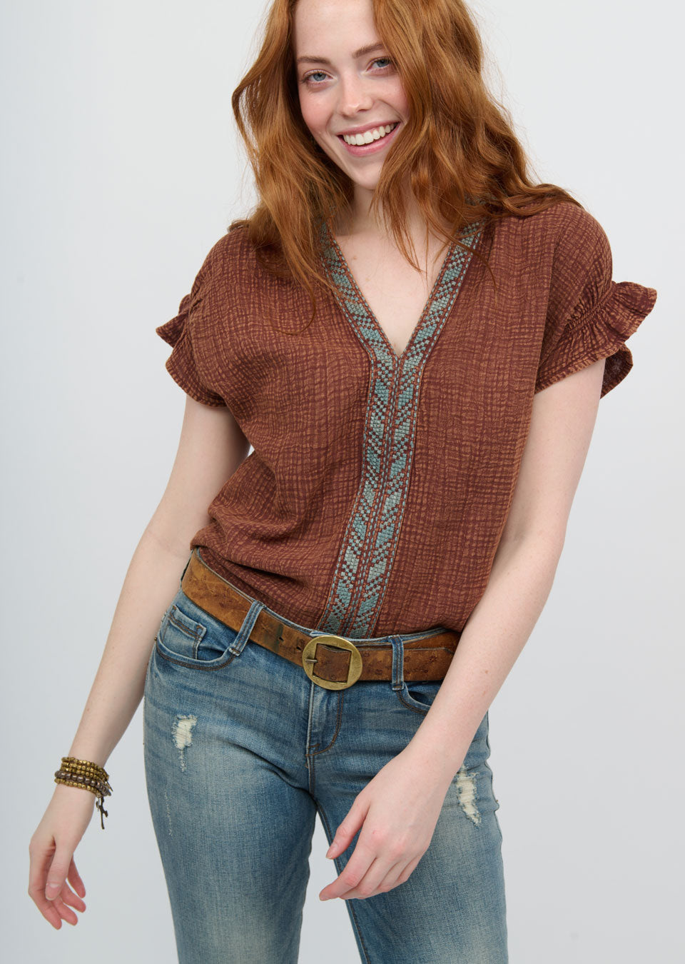 Brown Band Top