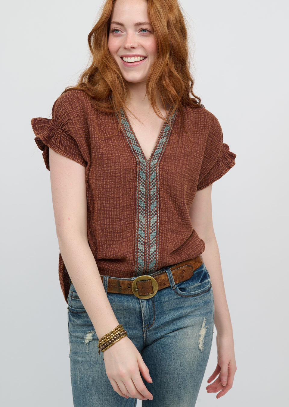 Brown Band Top