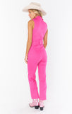 Jacksonville cropped jumpsuit hot pink